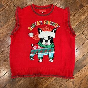 Christmas sweater vest Boston terrier or French bull dog